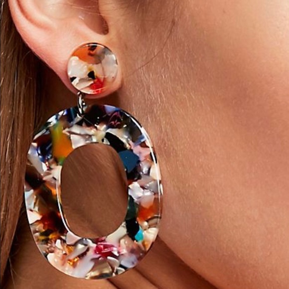 Free People Jewelry - NWOT FREE People colorful resin earrings